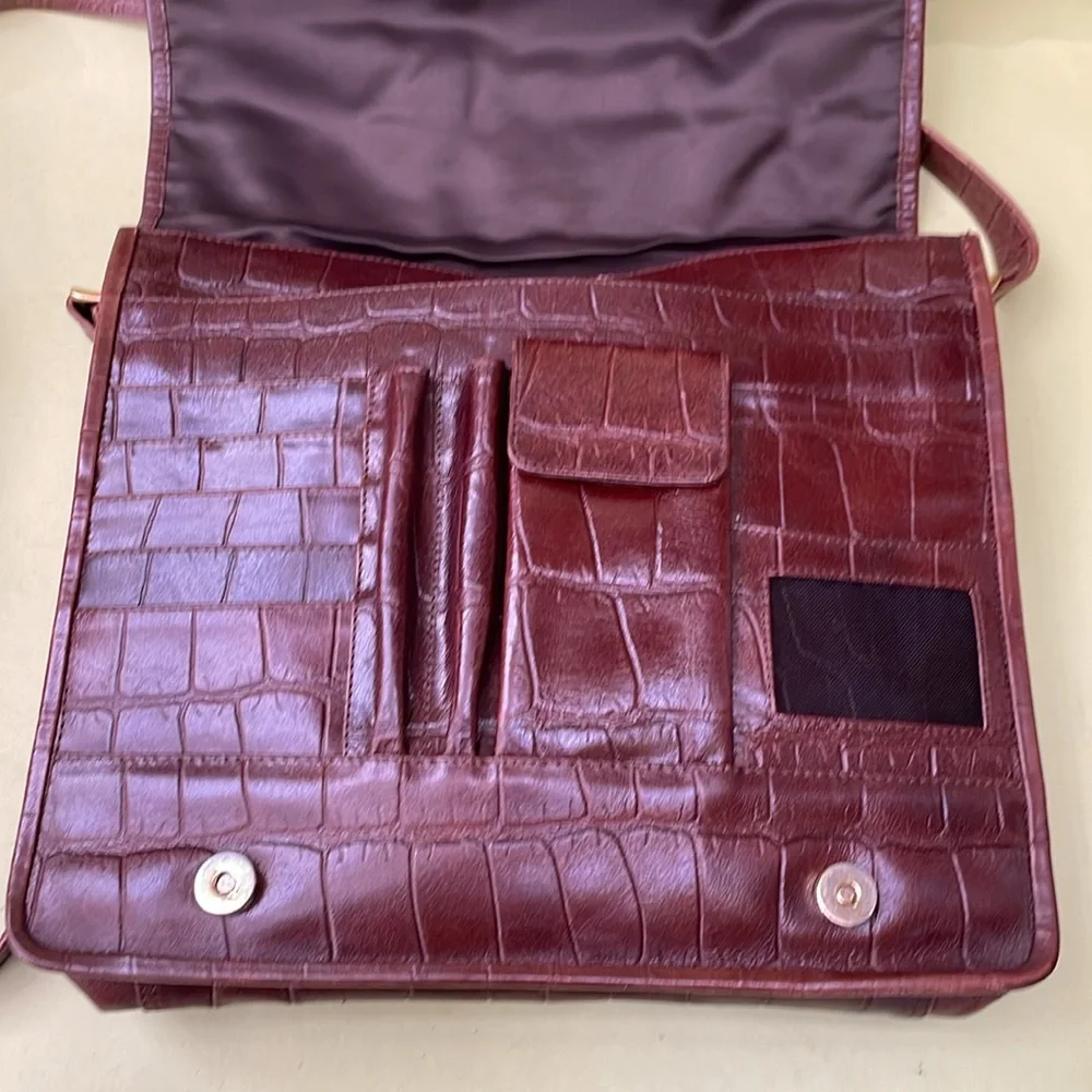 Vintage reddish brown Express leather bag